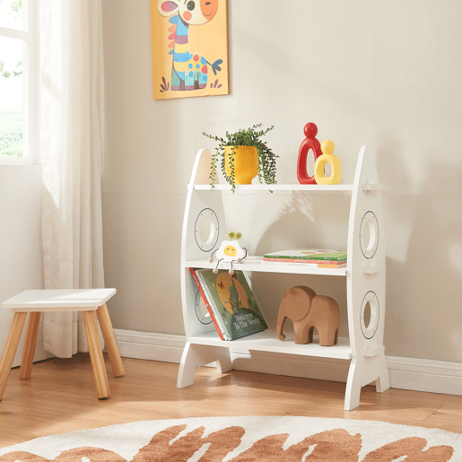 Estante infantil Tårnby orma de foguetão 70x55x25 cm - Branco en.casa