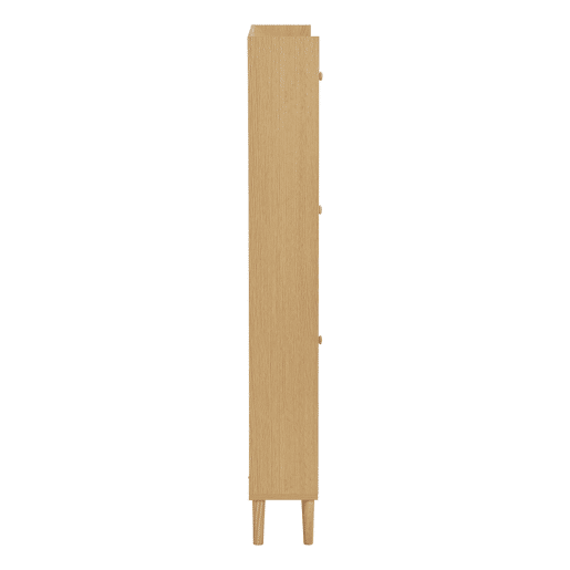 Armário de sapatos 90 × 17 × 125 cm u2013 rattan, 3 portas basculantes, 1 gaveta e pés em madeira maciça u2013 Natural Armário de sapatos 90 × 17 × 125 cm u2013 rattan, 3 portas basculantes, 1 gaveta e pés em madeira maciça u2013 Natural