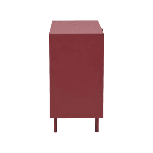 Cómoda de madeira e metal, 3 gavetas, Ellie, Borgonha, 90x40x75 cm Cómoda de madeira e metal, 3 gavetas, Ellie, Borgonha, 90x40x75 cm