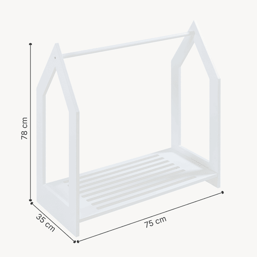 Percheiro Langeskov con prateleira 78x75x35 cm - Branco en.casa