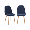 Cadeira de madeira e tecido, set de 2 , Vera, Azul, 54.5x44.5x87.5 cm