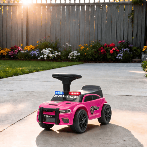 AIYAPLAY Carro Andador de Polícia para Crianças 18-36 Meses, com Luz, Música e Arrumação, 65x29,5x36 cm, Rosa AIYAPLAY Carro Andador de Polícia para Crianças 18-36 Meses, com Luz, Música e Arrumação, 65x29,5x36 cm, Rosa