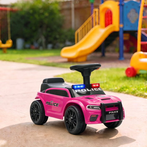 AIYAPLAY Carro Andador de Polícia para Crianças 18-36 Meses, com Luz, Música e Arrumação, 65x29,5x36 cm, Rosa AIYAPLAY Carro Andador de Polícia para Crianças 18-36 Meses, com Luz, Música e Arrumação, 65x29,5x36 cm, Rosa