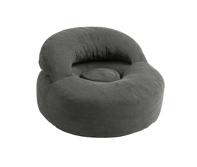 Sobuy poltrona relax con respaldo regulable fst100-dg | gris oscuro | 110x125x65 cm | terciopelo acanalado (corduroy)