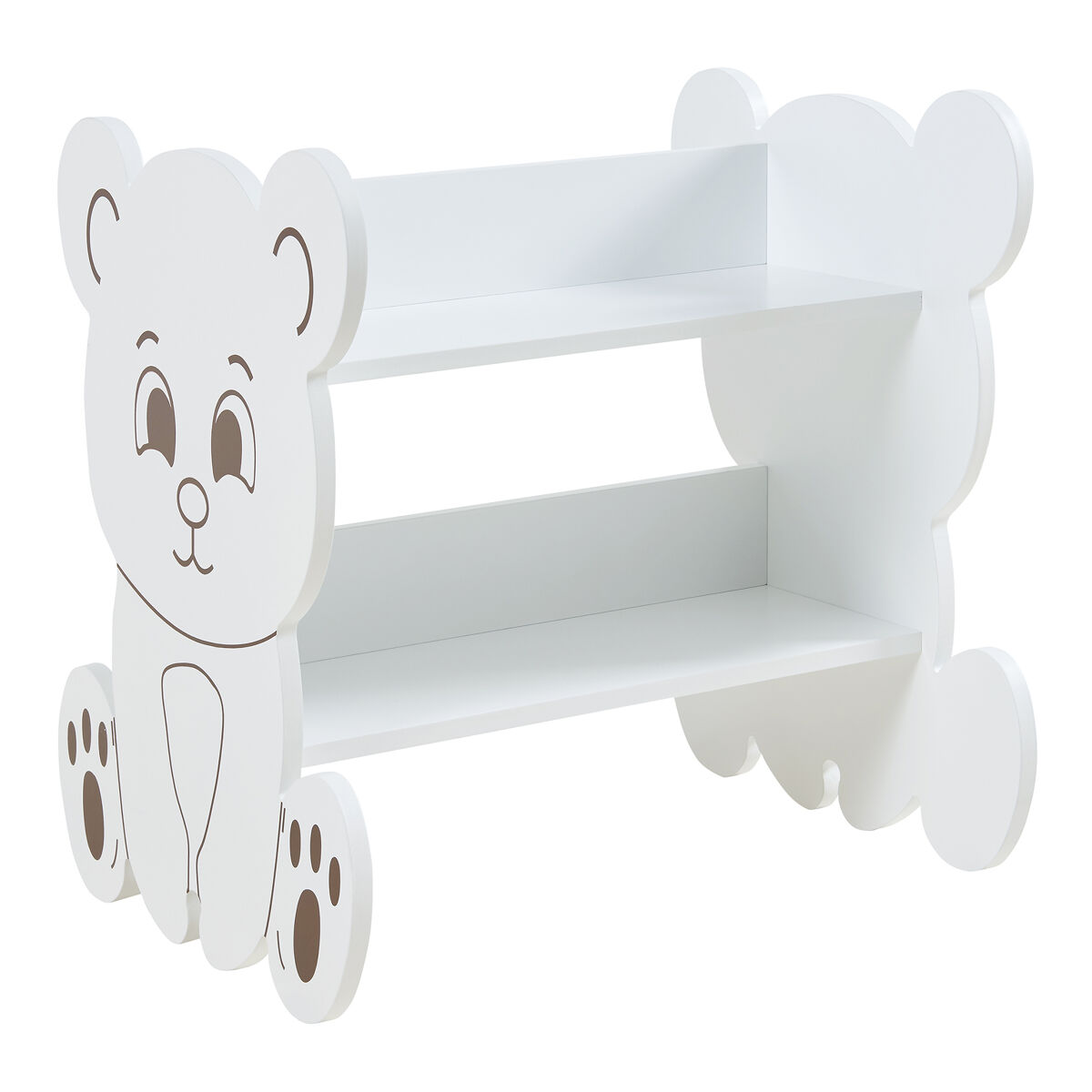 Librería infantil tårnby con forma de oso 60 x 56 x 56 cm mdf blanco [en.casa]