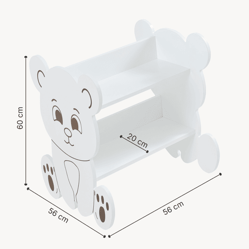 Estante infantil Tårnby orma de urso 60x56x56 cm - Branco en.casa