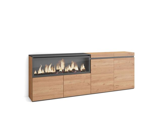 Aparador cártama-01 con chimenea led para salón