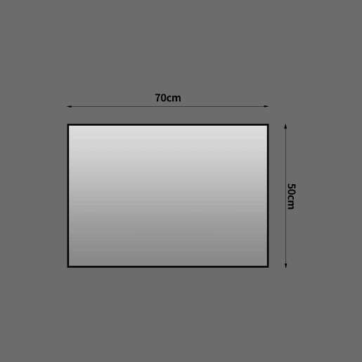 Espelho de casa de banho 50 x 70 cm - moldura em alumínio preto, espelho HD sem cobre, montagem horizontal e vertical - preto