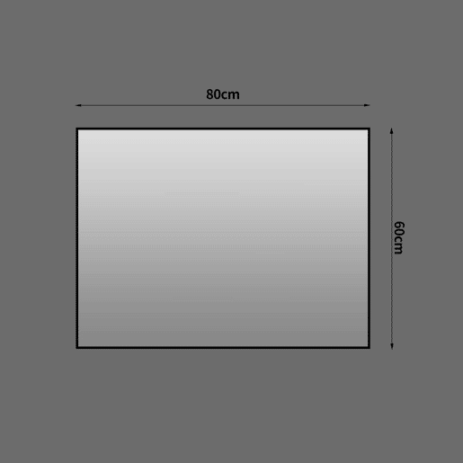 Espelho de casa de banho 60 x 80 cm - Moldura em alumínio preto, sem cobre, montável na horizontal e na vertical - Preto