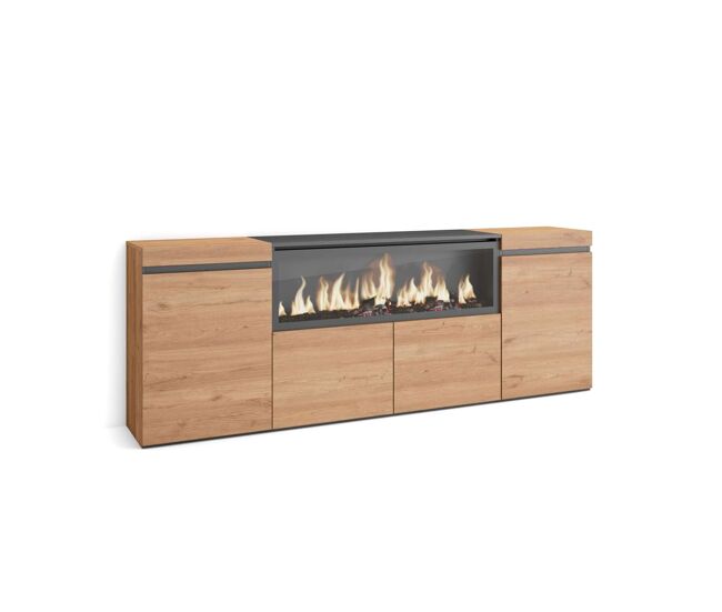 Aparador carratraca-01 con chimenea eléctrica para salón