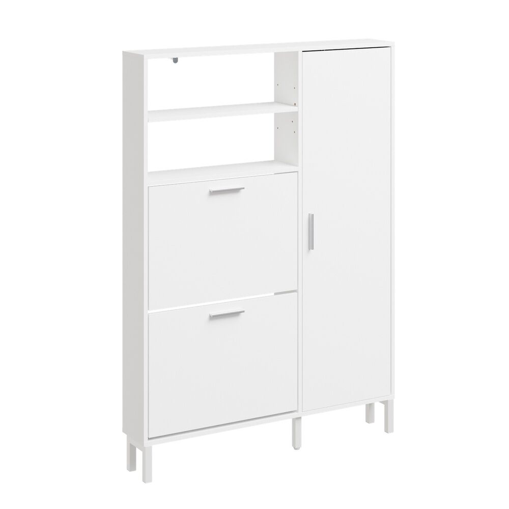 Sobuy escarpiera salvaspacio con ante fsr230-w | blanco | 83x14x117.5 cm | tablero de partículas con acabado laminado