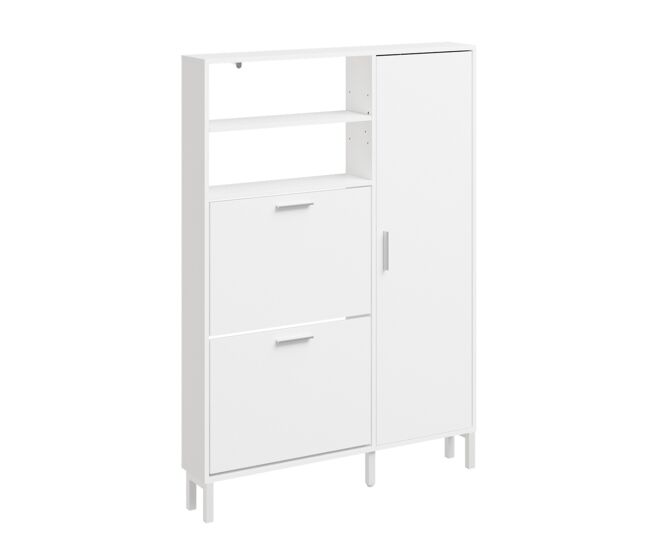 Sobuy escarpiera salvaspacio con ante fsr230-w | blanco | 83x14x117.5 cm | tablero de partículas con acabado laminado