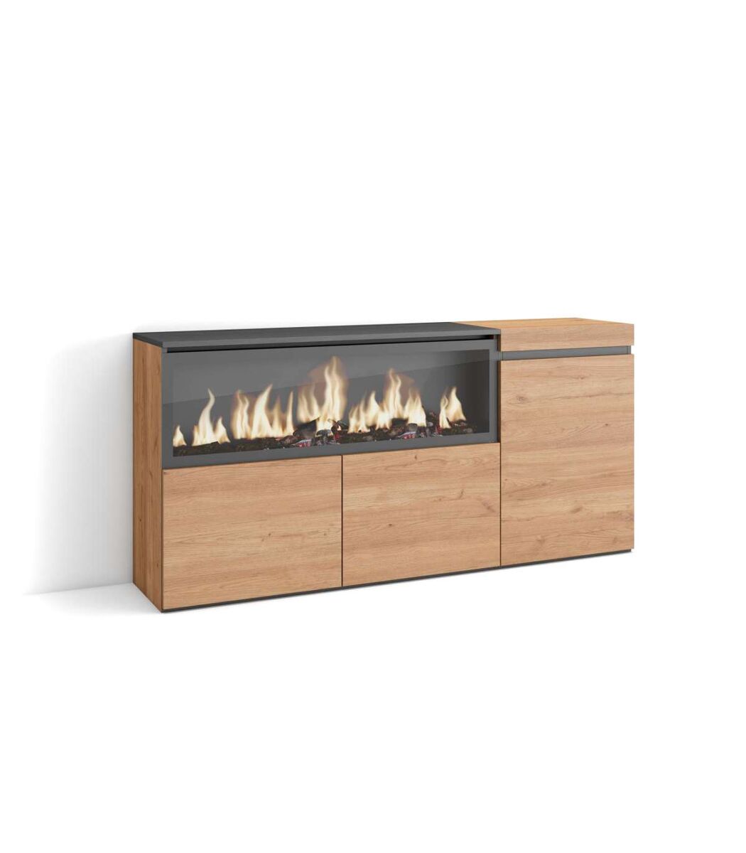 Aparador benalmádena-01 con chimenea eléctrica para salón