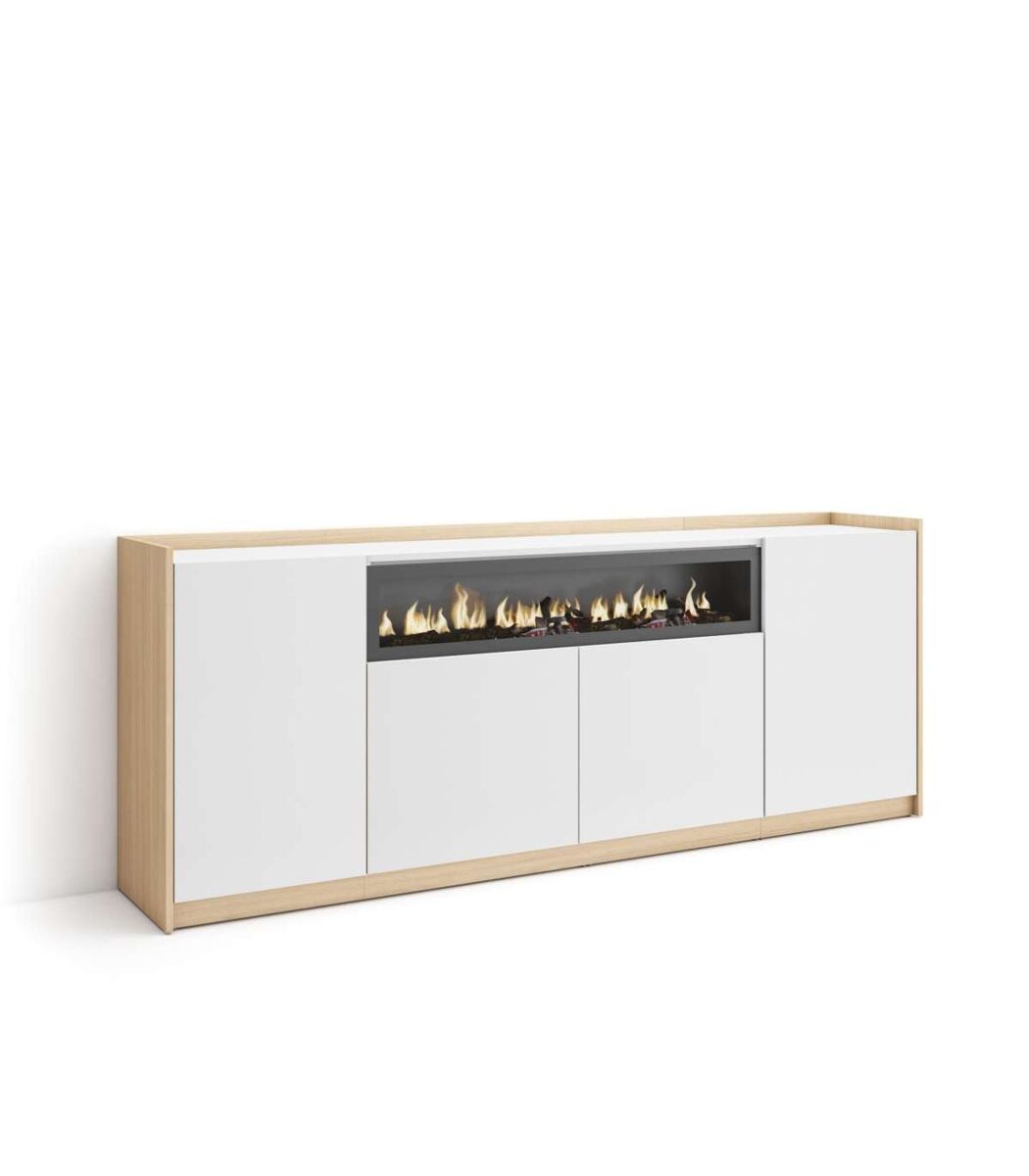 Aparador álora-01 con chimenea para salón moderno