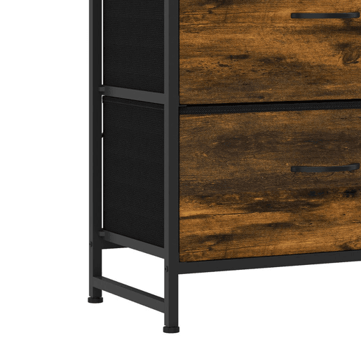 HOMCOM Cómoda com 4 Gavetas em Tecido, Prateleira Superior e Estrutura Metálica para Quarto, Sala ou Entrada, Castanho Rústico HOMCOM Cómoda com 4 Gavetas em Tecido, Prateleira Superior e Estrutura Metálica para Quarto, Sala ou Entrada, Castanho Rústico