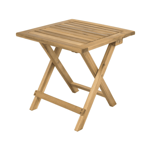 Mesa de apoio de jardim dobrável Portimão em madeira - 40 x 40 x 40 cm - Castanho Mesa de apoio de jardim dobrável Portimão em madeira - 40 x 40 x 40 cm - Castanho