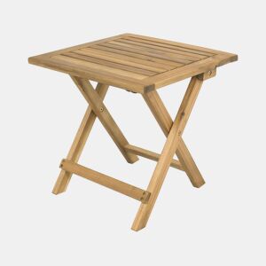 Mesa de apoio de jardim dobrável Portimão em madeira - 40 x 40 x 40 cm - Castanho