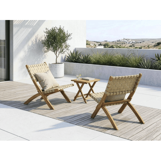 Mesa de apoio de jardim dobrável Portimão em madeira - 40 x 40 x 40 cm - Castanho Mesa de apoio de jardim dobrável Portimão em madeira - 40 x 40 x 40 cm - Castanho
