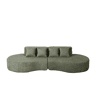 Sofá modular de 4 lugares - 2 peças combináveis, espuma viscoelástica de alta densidade - verde