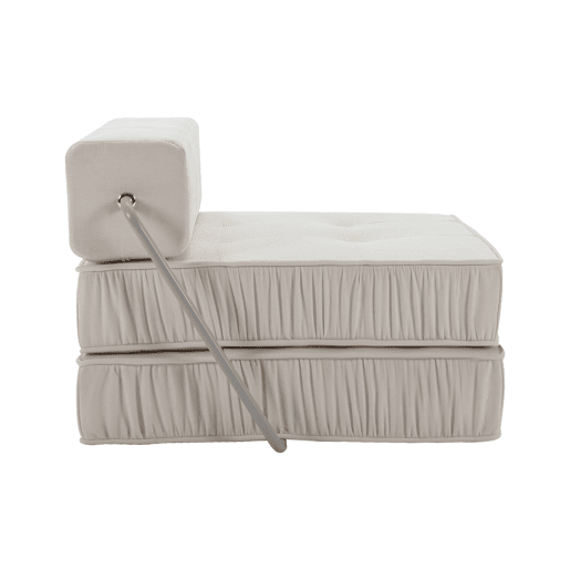 Sofá-cama dobrável de 1 lugar - poltrona convertível, futon, colchão de chão, almofada traseira removível - branco Sofá-cama dobrável de 1 lugar - poltrona convertível, futon, colchão de chão, almofada traseira removível - branco