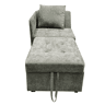 Sofá-cama multifuncional 3 em 1 - Sofá de linho com encosto ajustável - Cinza