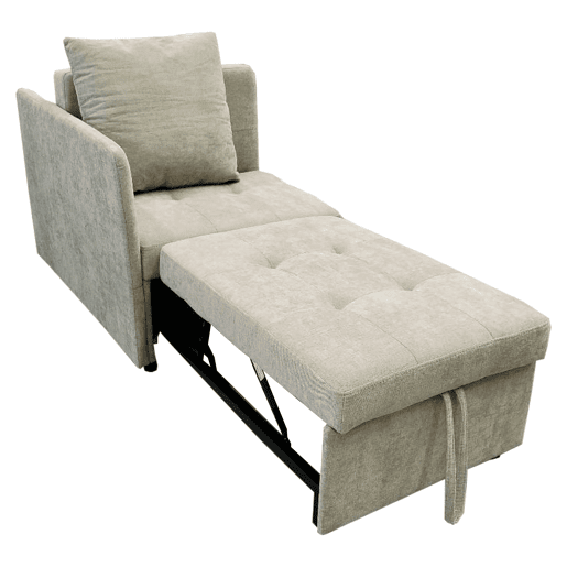 Sofá-cama 3 em 1 - Sofá de linho com encosto ajustável - Bege Sofá-cama 3 em 1 - Sofá de linho com encosto ajustável - Bege
