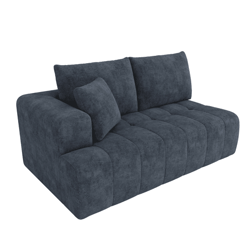 Sofá modular de 3 lugares - L, em chenille confortável, design baixo, combinável, sem montagem - Azul Sofá modular de 3 lugares - L, em chenille confortável, design baixo, combinável, sem montagem - Azul