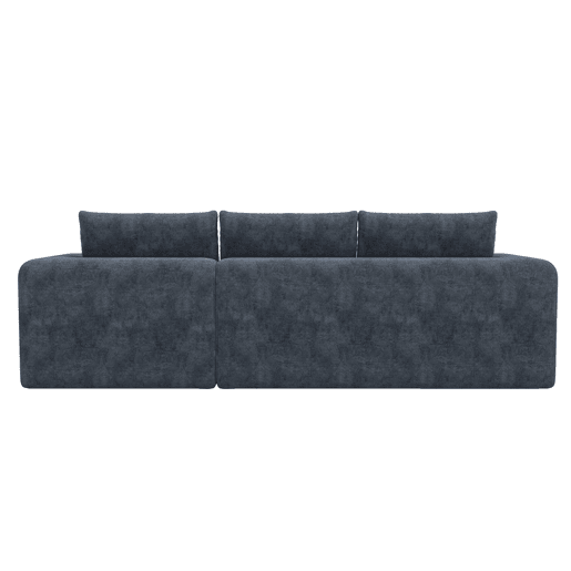 Sofá modular de 3 lugares - L, em chenille confortável, design baixo, combinável, sem montagem - Azul Sofá modular de 3 lugares - L, em chenille confortável, design baixo, combinável, sem montagem - Azul