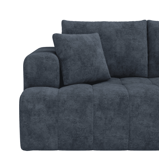 Sofá modular de 3 lugares - L, em chenille confortável, design baixo, combinável, sem montagem - Azul Sofá modular de 3 lugares - L, em chenille confortável, design baixo, combinável, sem montagem - Azul