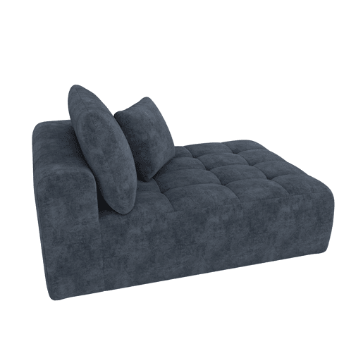 Sofá modular de 3 lugares - L, em chenille confortável, design baixo, combinável, sem montagem - Azul Sofá modular de 3 lugares - L, em chenille confortável, design baixo, combinável, sem montagem - Azul