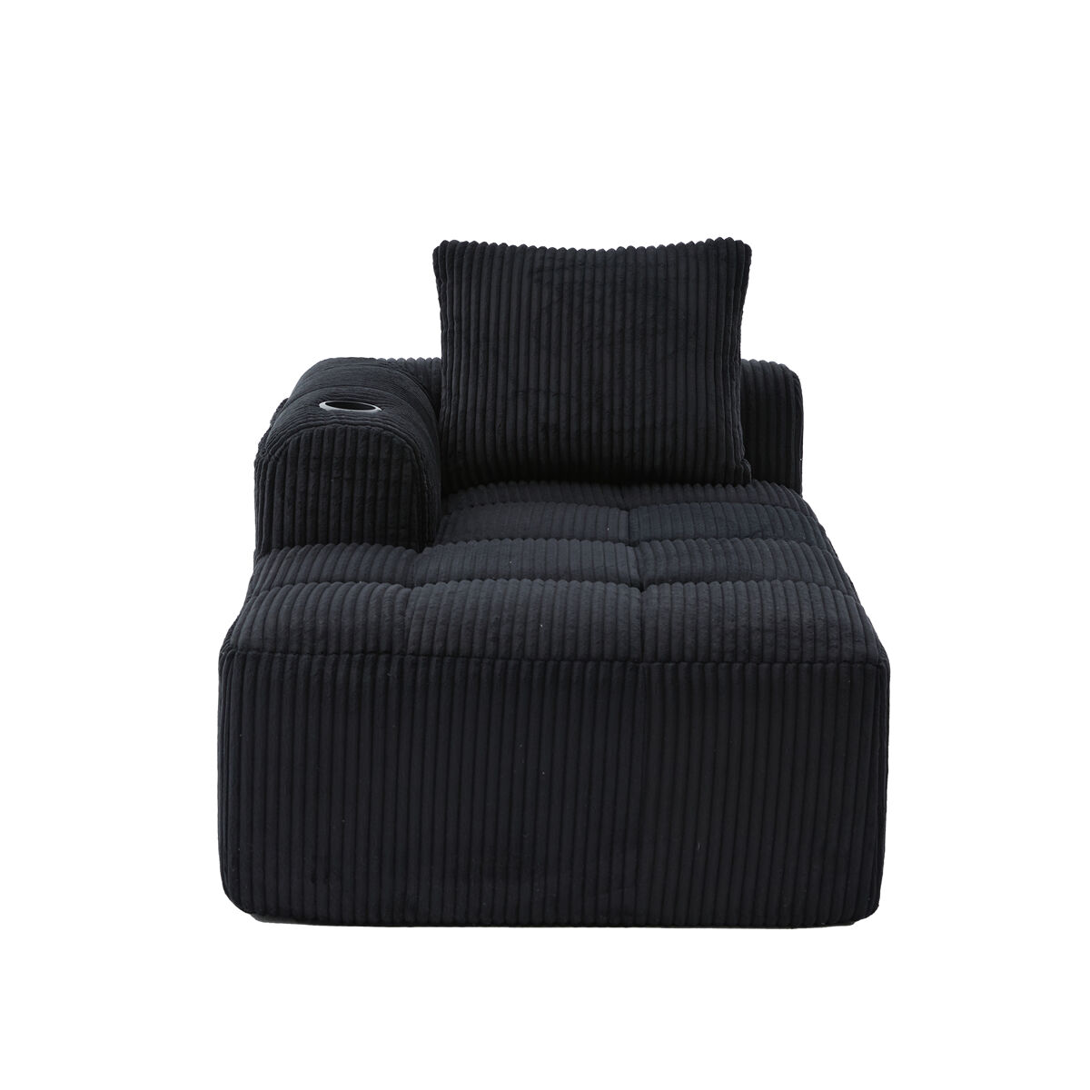 Sillón reclinable corduroy - sin montaje - cojines suaves - negro