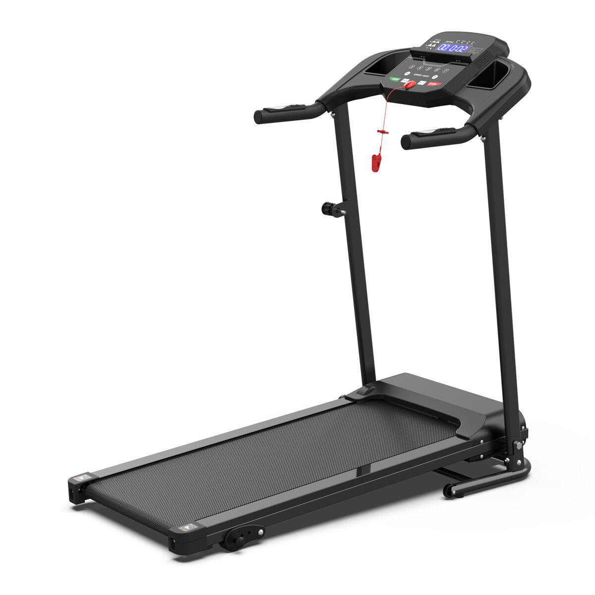 Cinta de correr compacta - 2,5 hp, inclinación, manillar, portátil, capacidad 120 kg - negro