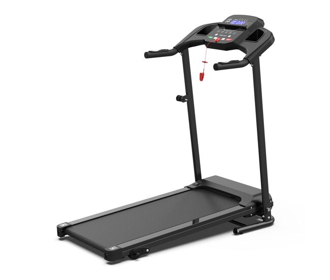 Cinta de correr compacta - 2,5 hp, inclinación, manillar, portátil, capacidad 120 kg - negro
