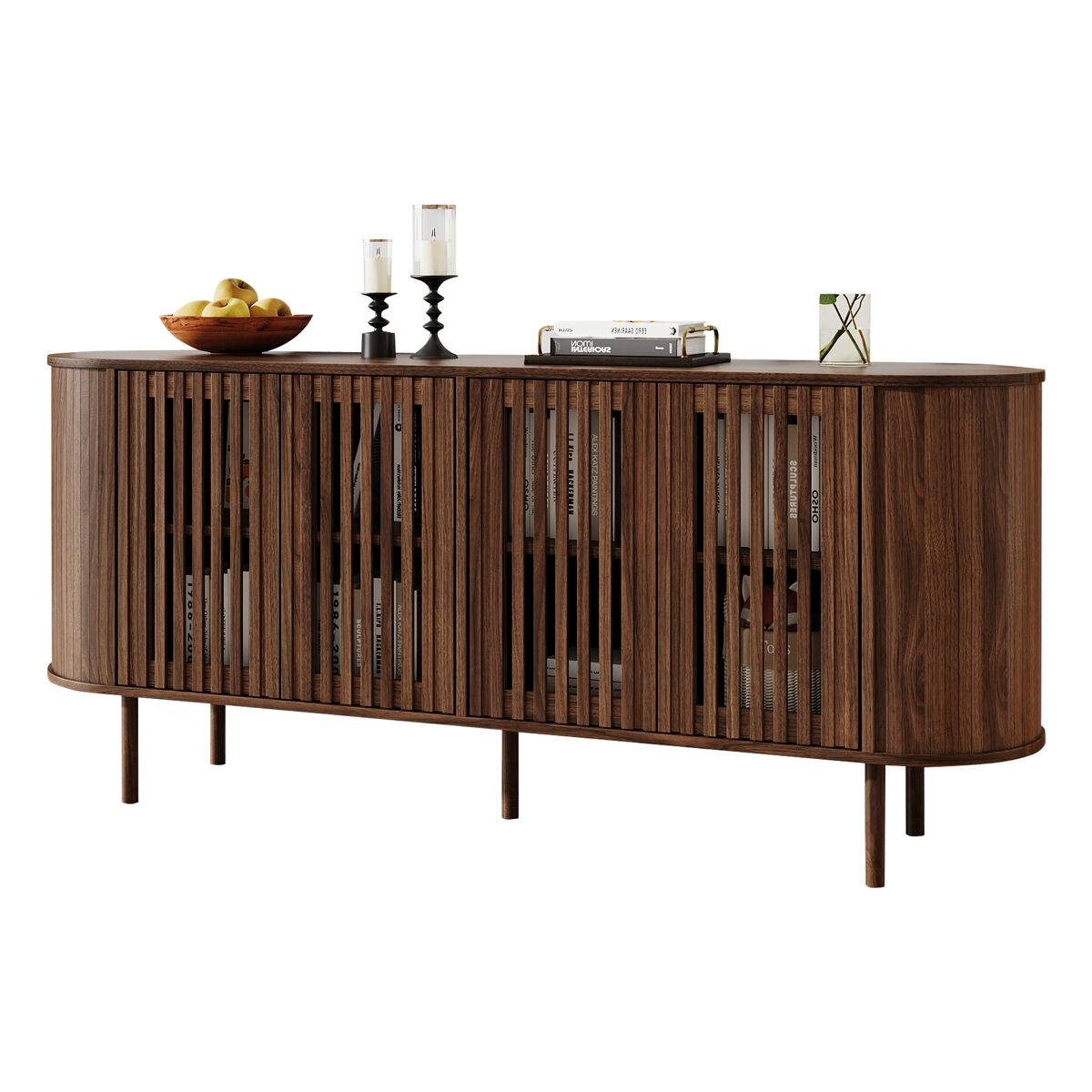 Aparador de mdf con 4 puertas,madera oscura