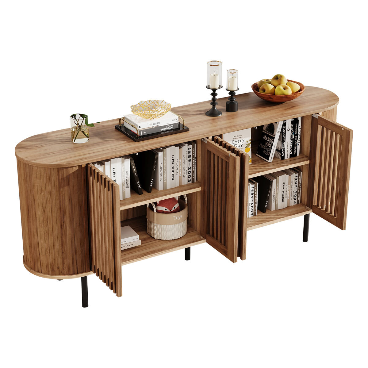 Aparador de mdf con 4 puertas,madera clara