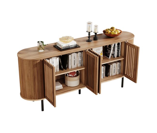 Aparador de mdf con 4 puertas,madera clara
