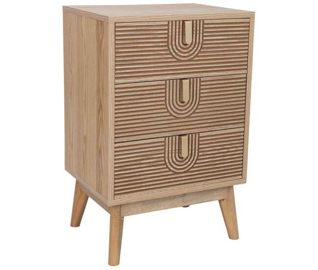 Mesita de noche de madera marrón 45x36x69h cm