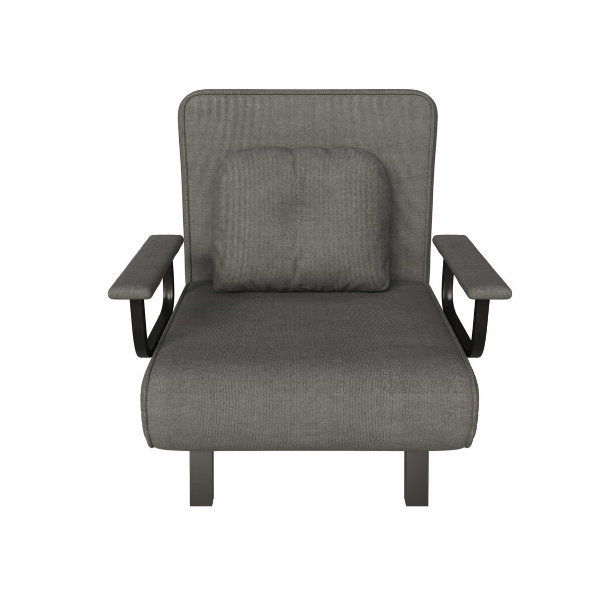 Sillón reclinable 60 × 60 × 79 cm – respaldo ajustable en 5 posiciones, chenilla, soportes desplegables y posición cama 180° – gris