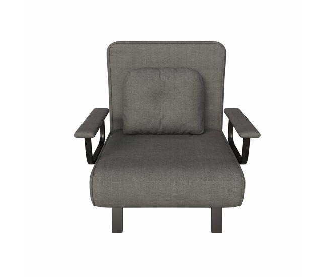 Sillón reclinable 60 × 60 × 79 cm – respaldo ajustable en 5 posiciones, chenilla, soportes desplegables y posición cama 180° – gris