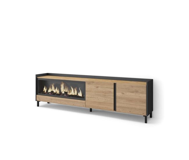 Mueble tv ronda-01 con chimenea eléctrica para salón