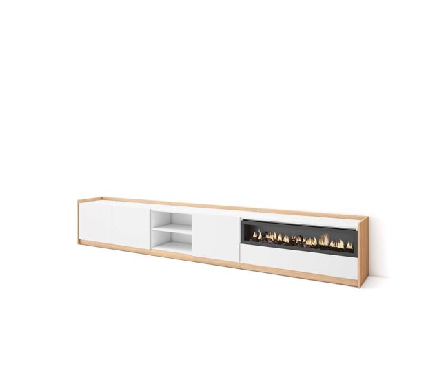 Mueble tv humilladero-02 con chimenea para salón moderno