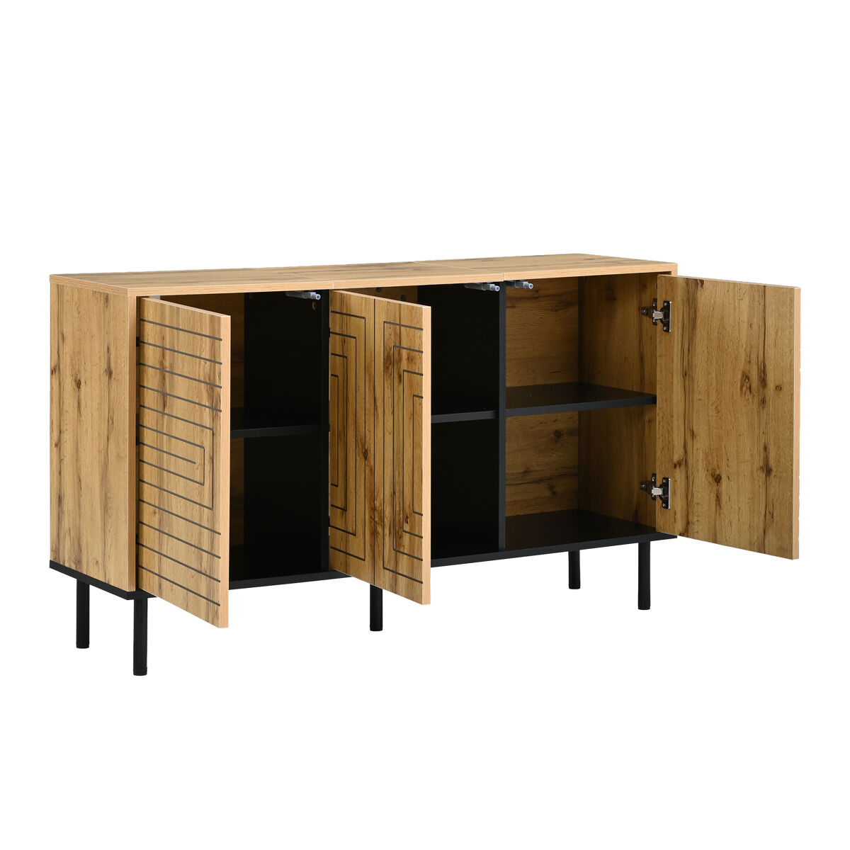 Aparador de mdf con 3 puertas,natural