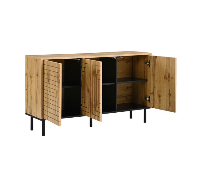 Aparador de mdf con 3 puertas,natural