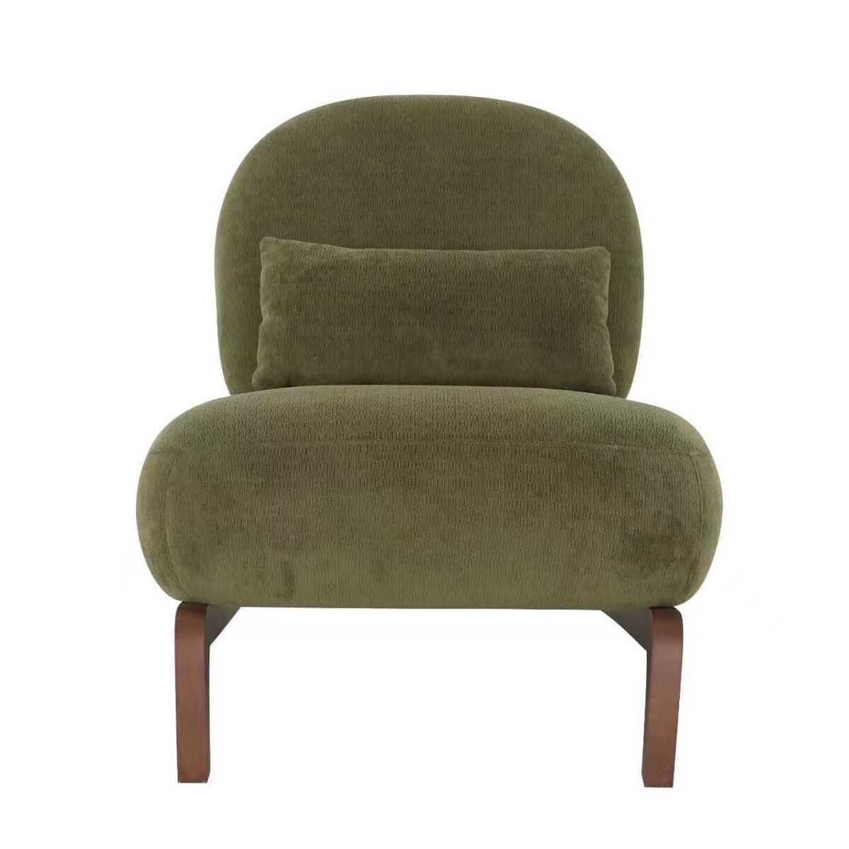 Sillón de acento - tela suave con cojín acolchado y patas de madera maciza - verde