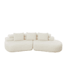 Sofá modular de 3 lugares - 2 módulos em chenille, design curvo sem braços e 3 almofadas - Bege