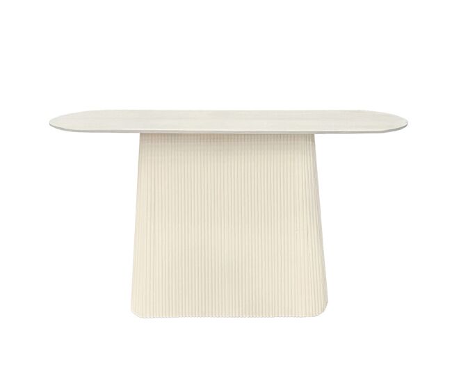 Consola de 140 cm en madera maciza marfil
