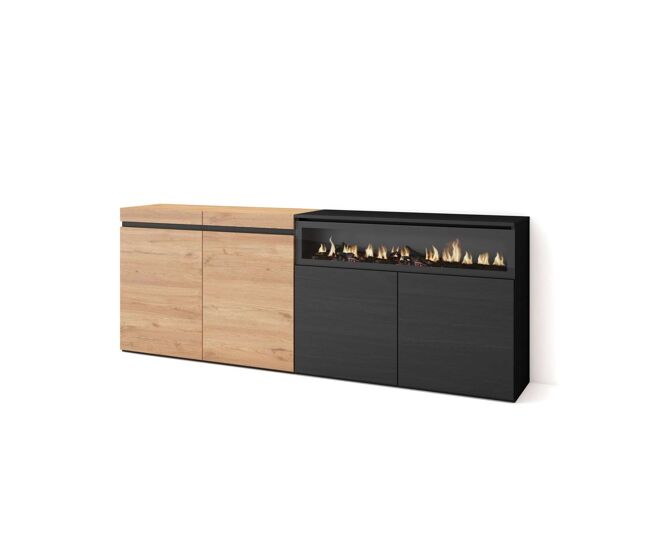 Aparador benaoján-01 con chimenea y amplio almacenaje