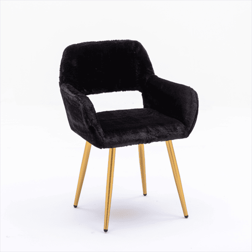 Cadeiras de jantar em pele sintética u2013 estilo Mid-Century com pernas em aço lacado u2013 Preto Cadeiras de jantar em pele sintética u2013 estilo Mid-Century com pernas em aço lacado u2013 Preto