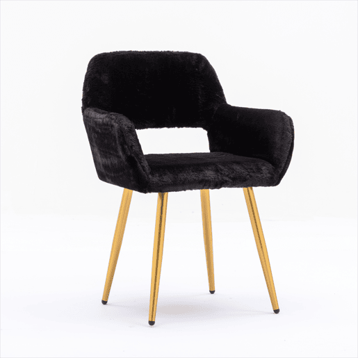 Cadeiras de jantar em pele sintética u2013 estilo Mid-Century com pernas em aço lacado u2013 Preto Cadeiras de jantar em pele sintética u2013 estilo Mid-Century com pernas em aço lacado u2013 Preto