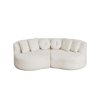 Sofá modular de 3 lugares u2013 2 módulos, chenille, design curvo, encosto contínuo e 6 almofadas u2013 Bege